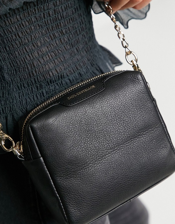 Paul Costelloe cross body bag with chain strap in black ShopStyle