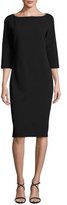 Thumbnail for your product : Joan Vass 3/4-Sleeve Textured Slim Dress, Black
