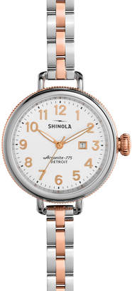 Shinola 34mm Birdy Bracelet Watch, Rose Gold