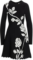 Thumbnail for your product : Lela Rose Jacquard Knit Floral Dress
