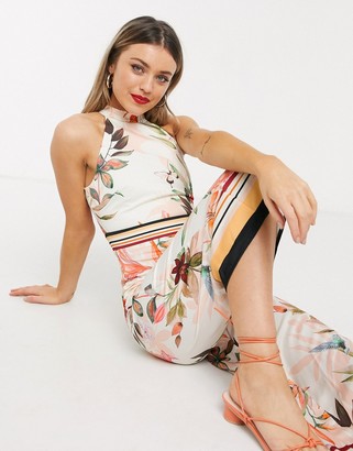 lipsy bandeau jumpsuit with sequin detail in black