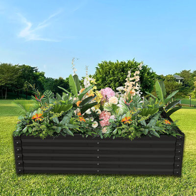 Trent Austin Design Large Greenhouse And Raised Flower Bed For Outdoors Plant Vegetable Box 68.7\