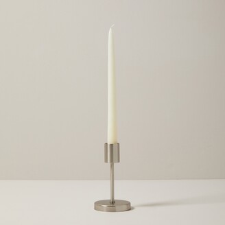 Oui Short Taper Candle Holder, Silver