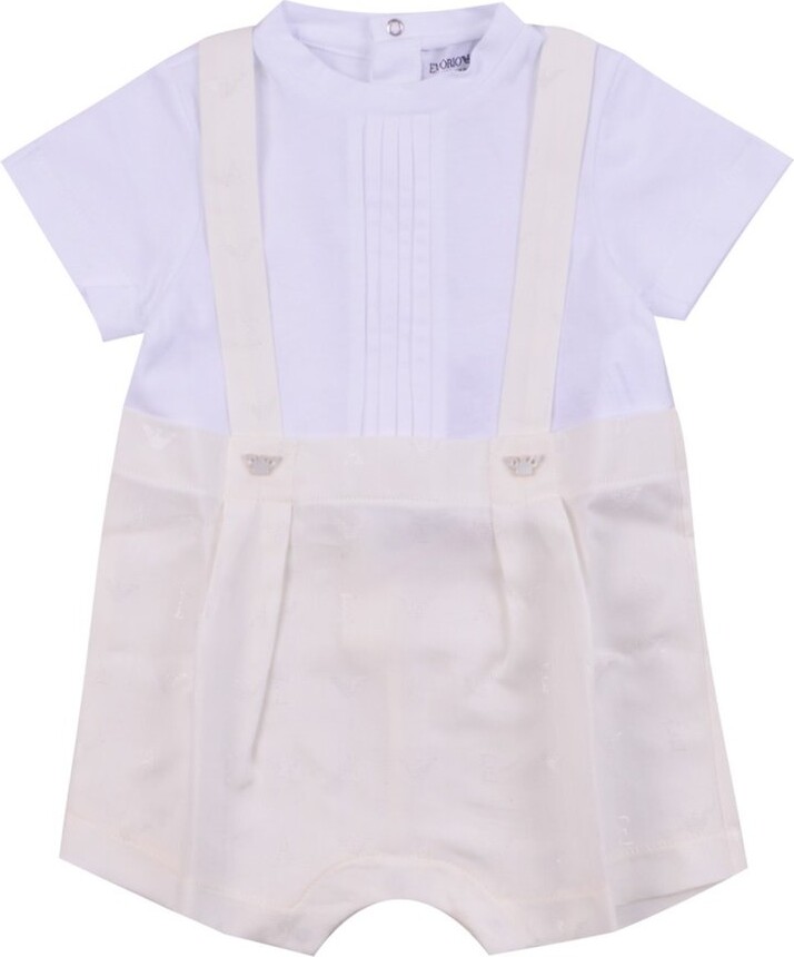Emporio Armani Kids Pleat Detailed Shoulder Strap Short Set