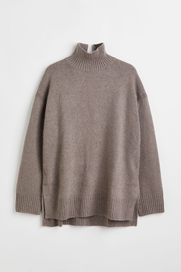 H&M Jacquard-knit Turtleneck - Brown - ShopStyle
