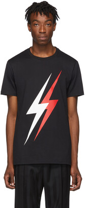 Neil Barrett Black Double Thunderbolt T-Shirt