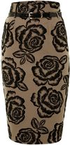 Thumbnail for your product : House of Fraser Izabel London Velvet rose midi skirt