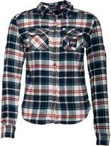 Superdry Womens Milled Flannel Shirt Ocean Blue Check