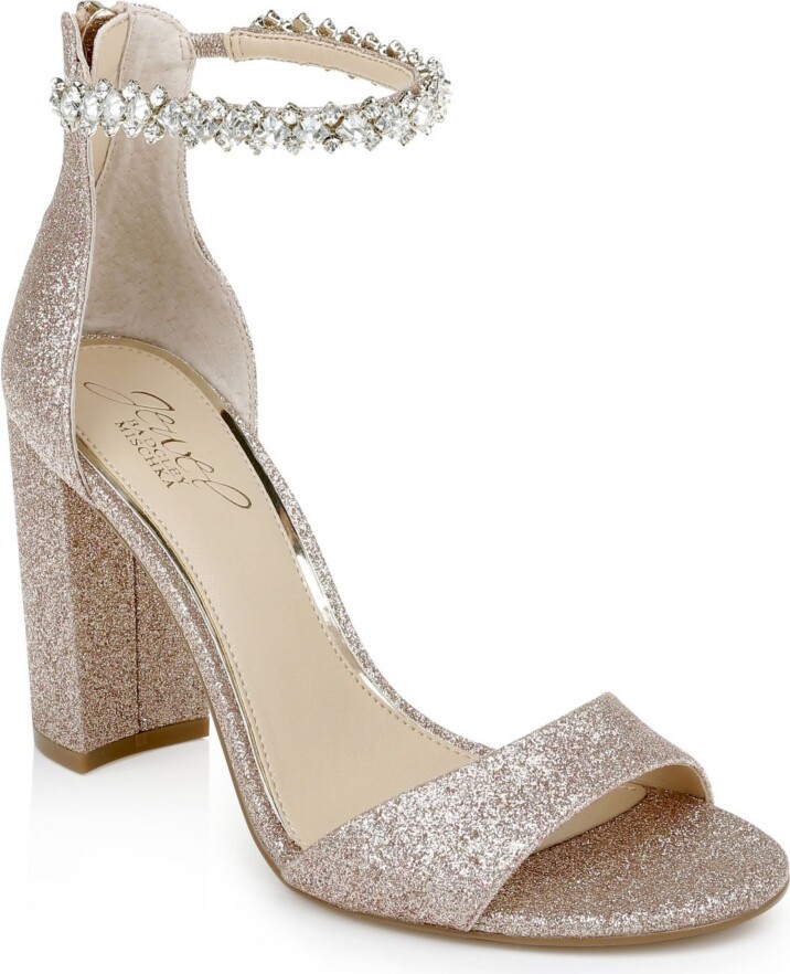 sparkly rose gold heels