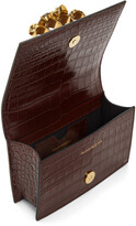 Thumbnail for your product : Alexander McQueen Burgundy Croc Mini Jewelled Satchel Bag