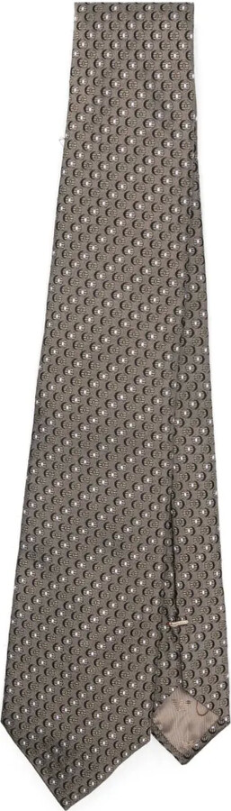 Emporio Armani Patterned-Jacquard Silk Tie