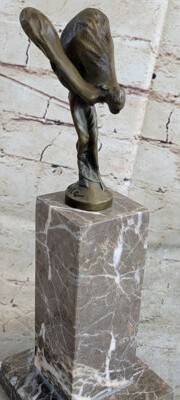 Orren Ellis Shalimar Handmade Vintage Royce Bronze Lady Spirit Of Ecstasy Hood Ornament 11'' Figure