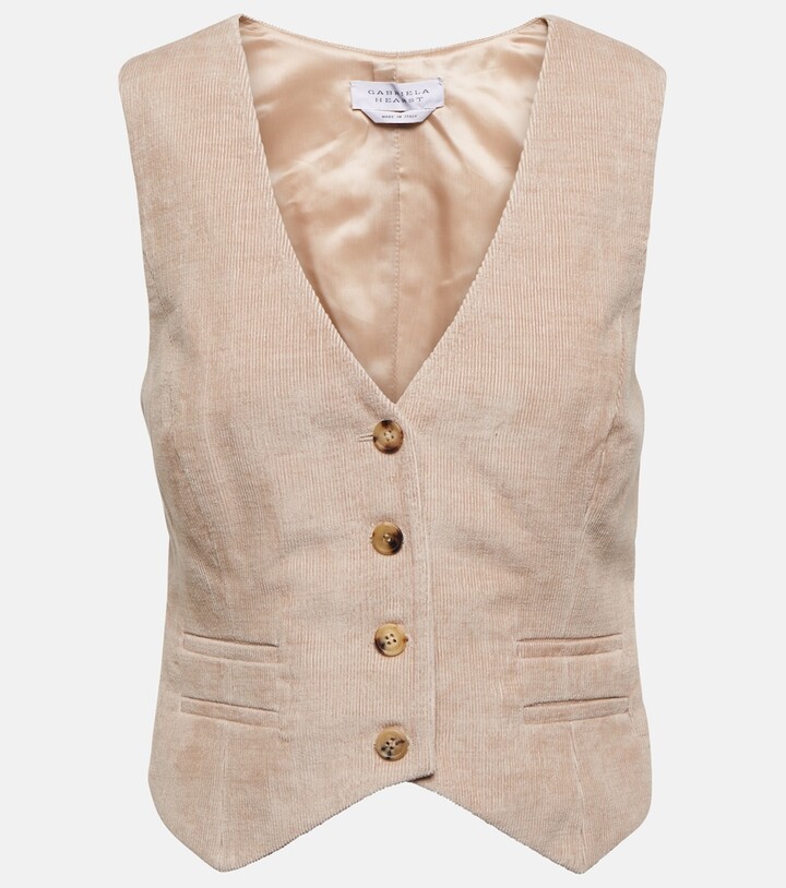 Gabriela Hearst Zelos linen and cotton corduroy vest - ShopStyle