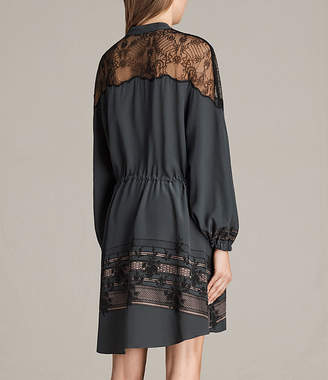 AllSaints Laya Baroco Silk Dress