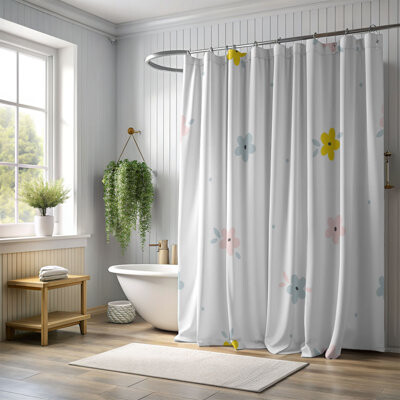 East Urban Home Soft Grace - 1 Piece Standard Shower Curtain