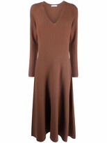 Thumbnail for your product : Fabiana Filippi virgin wool-blend V-neck dress