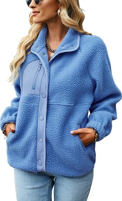 GOLDEN CAMEL Womens Full Zip Fleece Jacket Top, Lightweight Polar Fleece  Jackets Sweater Coat with Pockets