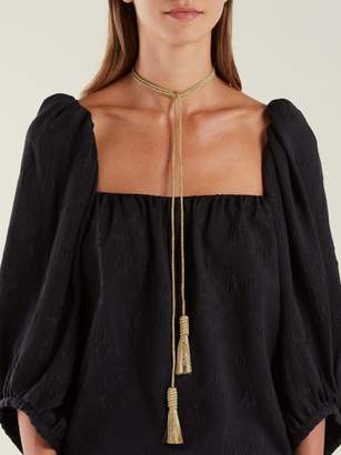 Saint Laurent Tasselled Cord Necklace - Womens - Gold