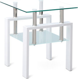 Wrought Studio Living Room Storage Table, Tempered Glass With 2 Design For Efficiency Furniture, Side Table