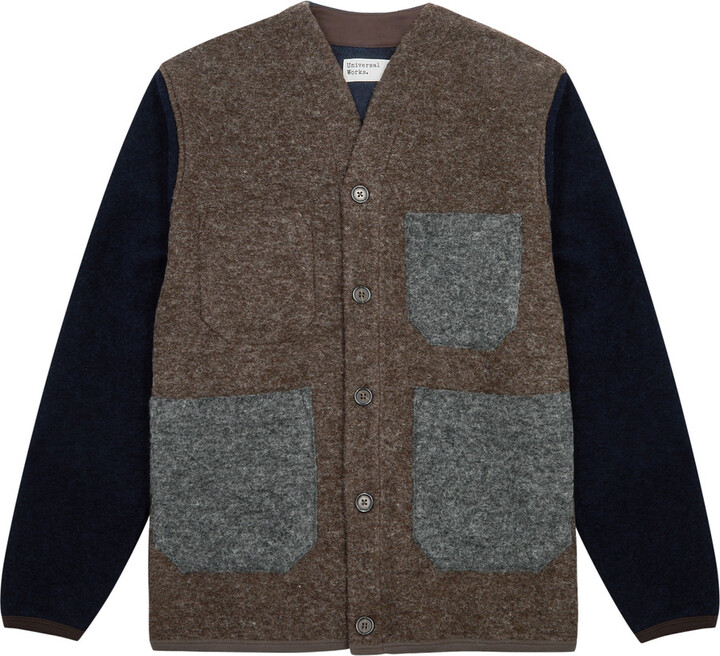 Universal Works Colour-blocked Wool-blend Jacket