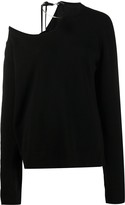 Thumbnail for your product : Ann Demeulemeester Asymmetric One Shoulder Wool Jumper
