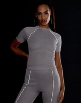 Thumbnail for your product : ASOS DESIGN DESIGN co-ord fitted top with reflective trim