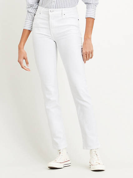 Levi's 724 High Rise Slim Straight Women's Jeans - Western White - ShopStyle