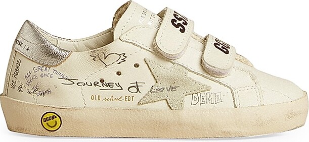 Golden Goose Baby Girl's, Little Girl's & Girl's Old School Leather Printed Sneakers - White Silver - Size 8 (Toddler)
