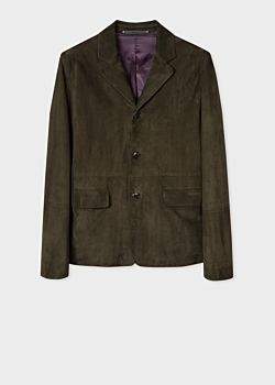 Paul Smith Men's Dark Green Suede Jacket