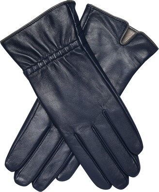 Acdyion Warm Driving Gloves with Cashmere Lining New Studded Decoration Womens Touchscreen Winter Genuine Leather Gloves 