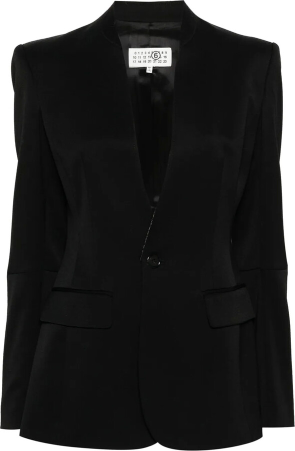 MM6 MAISON MARGIELA Contrast-Stitching Single-Breasted Blazer