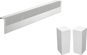 Baseboarders Basic Series Rust-Resistant Galvanized Steel Easy Slip-On Baseboard Heater Cover Set – White | Heater Cover & Endcaps Included