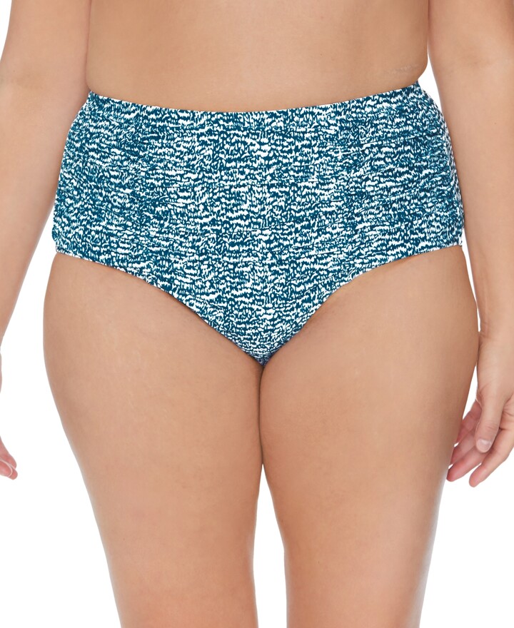 URqvick Women’s High Waist Bikini Bottom Tummy Control Ruched Plus Size Tankini Swim Bottom Brief