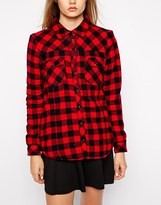 Thumbnail for your product : Only Checked Shirt With Fleece Lining