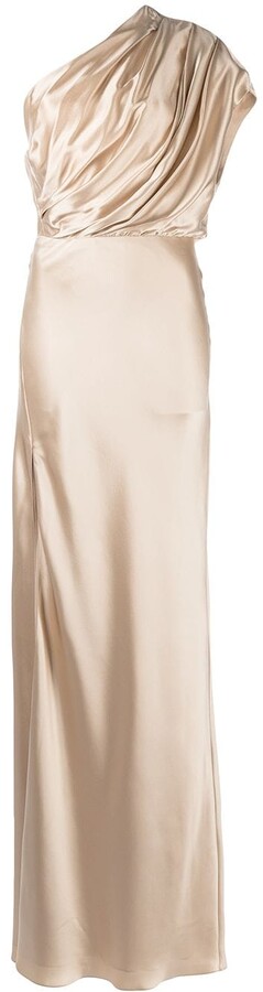 Halter tie neck backless gown - ivory – Michelle Mason