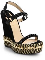 Thumbnail for your product : Christian Louboutin Cataclou Suede & Leather Platform Espadrilles