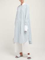 Thumbnail for your product : Marina Moscone - Alex Striped Cotton-poplin Shirtdress - Womens - Green Stripe