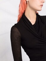 Thumbnail for your product : Rick Owens Lilies Twist Draped-Detail Longsleeved Top