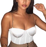 Thumbnail for your product : YILEEGOO Women's Sexy Straps Bustier Crop Top Push Up Off Shoulder Corset Top Bra