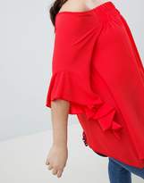Thumbnail for your product : Bardot Lovedrobe Blouse With Asymmetrical Draped Frill Sleeves