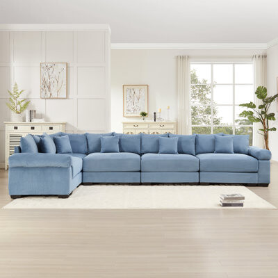 Hokku Designs Oversized Cloud Modular Sectional Couch with Deep Seating and Ergonomic Design