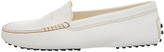 Thumbnail for your product : Tod's Gommini Pebbled Moccasin, White