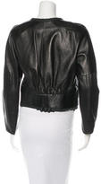 Thumbnail for your product : Nina Ricci Leather Ruffle-Trimmed Jacket