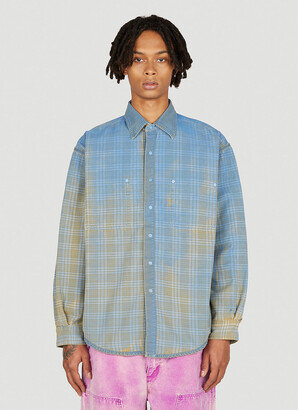 NOTSONORMAL Double Flannel Overshirt in Blue