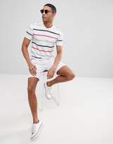 Thumbnail for your product : Benetton Polo In White With 3 Colours Stripe