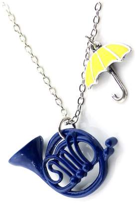 Charm & Chain Magical Jewelry Gift Co. French Horn/Yellow Umbrella Pendant Charm Chain Necklace - Metal
