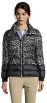 Thumbnail for your product : Moncler black printed nylon colorblock 'Ysaline' puffer jacket