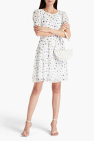 Thumbnail for your product : DKNY Sleepwear Belted polka-dot georgette mini dress