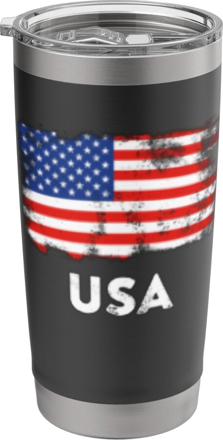 USA Heritage United States Family Dad Mom USA Flag United States Blue Red and White Stainless Steel Insulated Tumbler