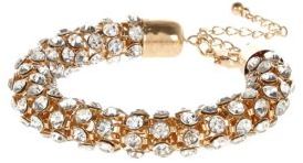 River Island Womens Gold tone embellished rope bracelet